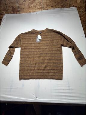 Art Class Brown Striped Recycled Polyester Sweater Size L (10/12)